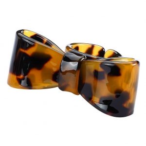 Ring Tortoise Shell Design With 50x20mm Bow Made With Acrylic by JOE COOL