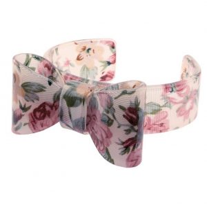 Bangle Floral Print Bow 20mm Made With Acrylic by JOE COOL