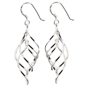 Drop Earring Spiral Double 43mm Made With 925 Silver by JOE COOL
