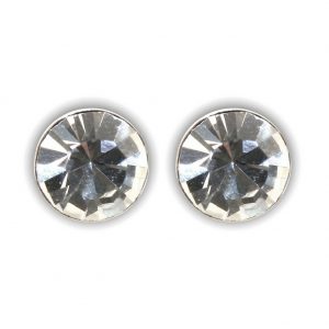 Stud Earring Birthstone April Made With 925 Silver & Crystal Glass by JOE COOL