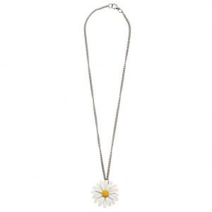 Necklace With A Pendant Daisy On A Chain Made With Tin Alloy by JOE COOL