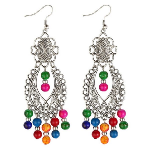 Drop Earring Etched Filigree Made With Tin Alloy by JOE COOL