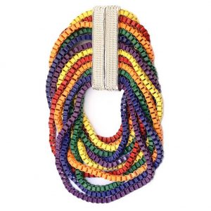 Bracelet Rainbow 12 Row Zip Chain Made With Tin Alloy by JOE COOL