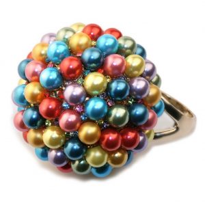 Ring Pearl  Ball 40mm Made With Zinc Alloy & Crystal Glass by JOE COOL