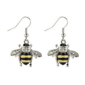 Drop Earring Bee Made With Crystal Glass & Tin Alloy by JOE COOL