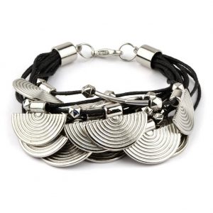 Bracelet With Fan Charm Made With Cord & Tin Alloy by JOE COOL