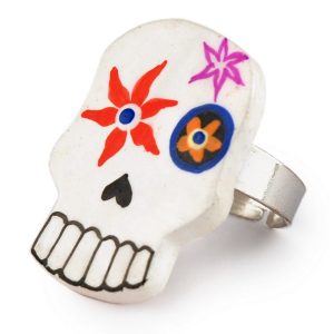 Ring Day Of The Dead  Flower Made With Wood by JOE COOL