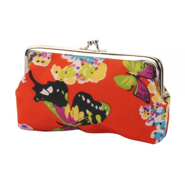 Cosmetic Bag Clip Top Butterfly Made With Pu & Iron by JOE COOL
