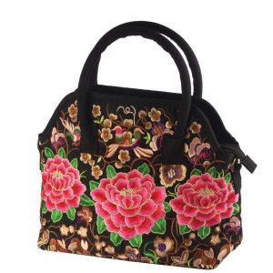 Shopper Bag Embroidered Peony Large Made With Polyester by JOE COOL