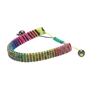 Bracelet Rainbow Bead Made With Crystal Glass & Cord by JOE COOL