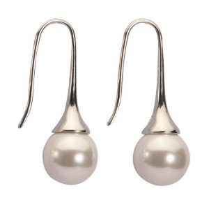 Drop Earring Pearl Droplet Made With Copper by JOE COOL