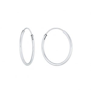 Hoop Earring Hinged 1.5x18mm Made With 925 Silver by JOE COOL