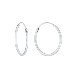 Hoop Earring Hinged 1.5x20 Mm Made With 925 Silver by JOE COOL