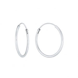 Hoop Earring Hinged 1.5x30mm Made With 925 Silver by JOE COOL