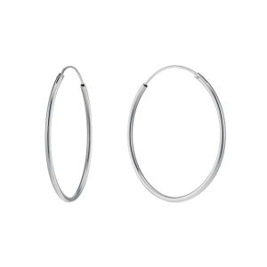 Hoop Earring Hinged 2x55mm Made With 925 Silver by JOE COOL