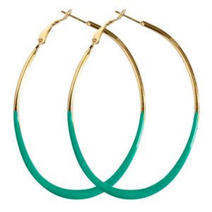 Hoop Earring Oval Made With Enamel & Tin Alloy by JOE COOL