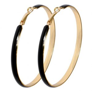 Hoop Earring Large Circle Made With Enamel & Tin Alloy by JOE COOL