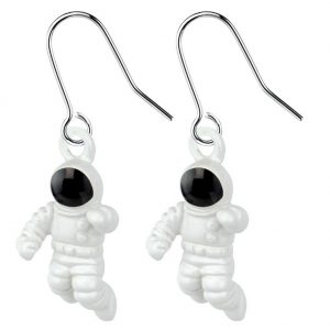 Drop Earring Astronaut Made With Enamel by JOE COOL