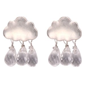 Stud Earring Raindrop Cloud Made With Tin Alloy by JOE COOL