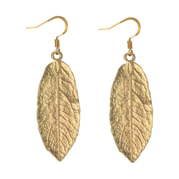 Drop Earring Autumn Leaf Detailed Made With Tin Alloy by JOE COOL