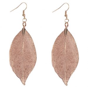 Drop Earring Delicate Leaf Made With Iron by JOE COOL