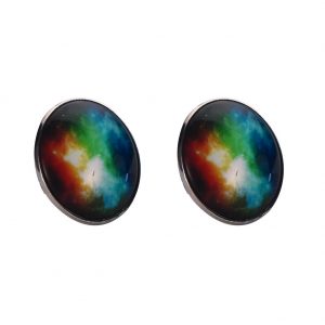 Stud Earring Universe Burst Made With Tin Alloy & Glass by JOE COOL