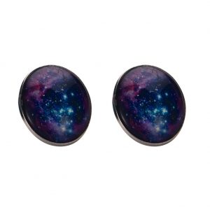 Stud Earring Universe Speckle Made With Tin Alloy & Glass by JOE COOL