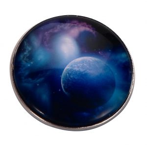 Brooch Universe Moon Made With Tin Alloy & Glass by JOE COOL