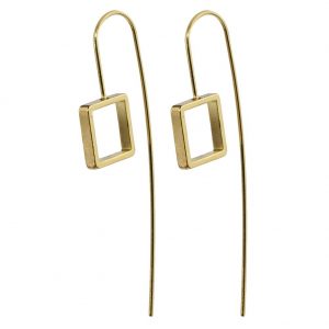 Drop Earring Geometric Tail Square Made With Tin Alloy by JOE COOL