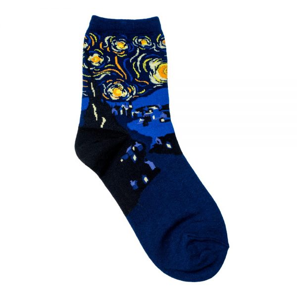 Socks Van Gogh The Starry Night Made With Cotton & Spandex by JOE COOL