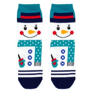 Socks Happy Snowman Made With Cotton & Spandex by JOE COOL