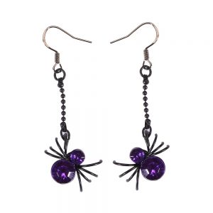 Drop Earring Spooky Spider Made With Acrylic & Iron by JOE COOL