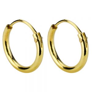 Hoop Earring Hinged 1.2mm Thick And Plated 10mm Made With 925 Silver by JOE COOL