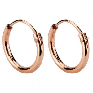 Hoop Earring Hinged 1.2mm Thick And Plated - 10mm Made With 925 Silver by JOE COOL