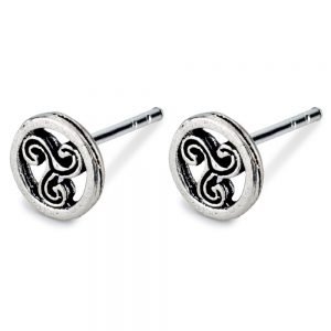 Stud Earring Celtic Symbols Triple Spiral Made With 925 Silver by JOE COOL