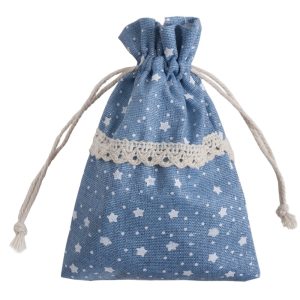 Coin Purse Star Print & Lace Drawstring Made With Polyester by JOE COOL