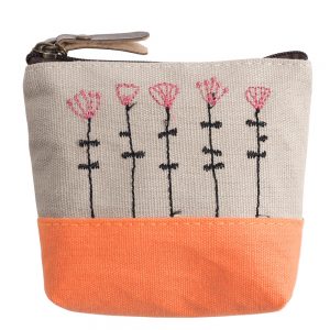 Coin Purse Stitched Plant Graphic Made With Cotton by JOE COOL