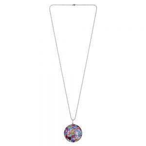 Necklace Mandala Amulet Made With Iron & Glass by JOE COOL
