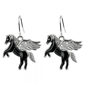 Drop Earring Pegasus Made With Enamel & Crystal Glass by JOE COOL