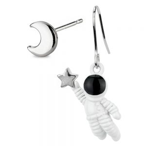 Stud & Drop Earring Catch A Star Astronaut Made With Tin Alloy by JOE COOL