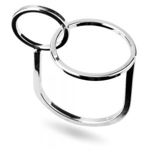 Ring Interlocked Circles Made With Tin Alloy by JOE COOL