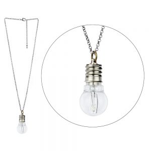 Necklace Light Bulb With Led Made With Iron by JOE COOL