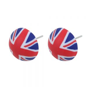 Stud Earring Union Jack Made With Fimo by JOE COOL