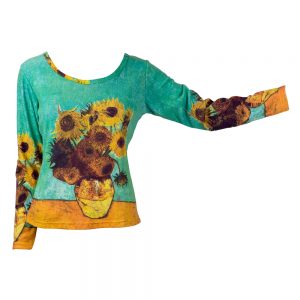 Clothes Sunflowers Van Gogh Long Sleeve T-shirt Large by JOE COOL