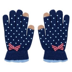 Gloves Touchscreen Petit Polka Made With Acrylic by JOE COOL
