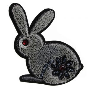 Brooch Embroidered Rabbit Made With Cotton by JOE COOL