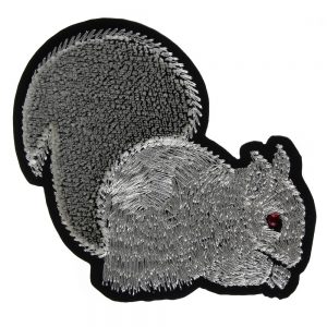 Brooch Embroidered Squirrel Made With Cotton by JOE COOL