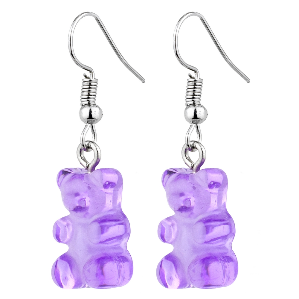 ASOS DESIGN hoop earrings with teddy bear detail in silver tone | ASOS