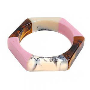 Bangle Marble & Pastel Soft Hex Made With Resin by JOE COOL