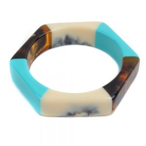 Bangle Marble & Pastel Soft Hex Made With Resin by JOE COOL